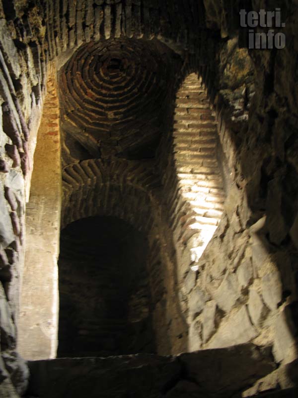 Tower Salkhino. Spiral stairs. Landing between the first and the second floors